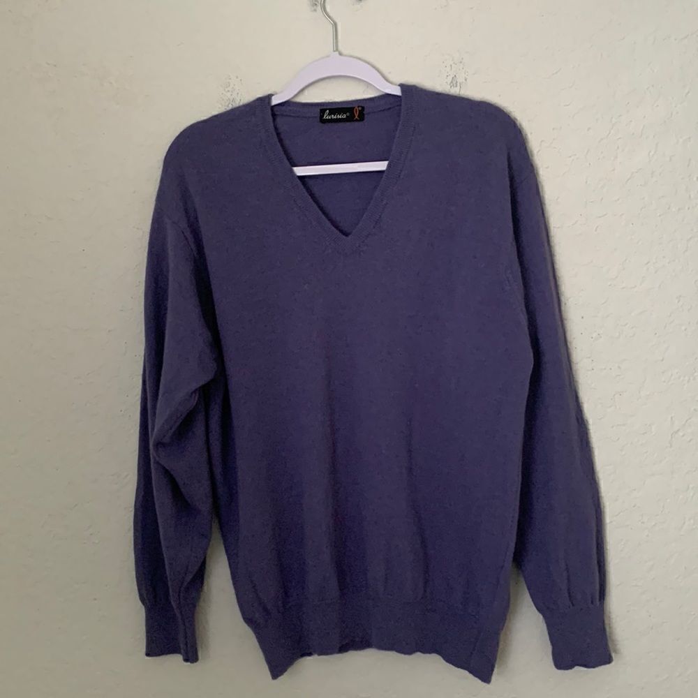 Lurisia Men’s Merino Blend V- Neck Sweater Jumper Size XL